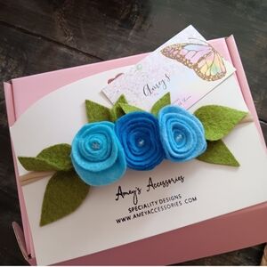 Blue Floral Headband